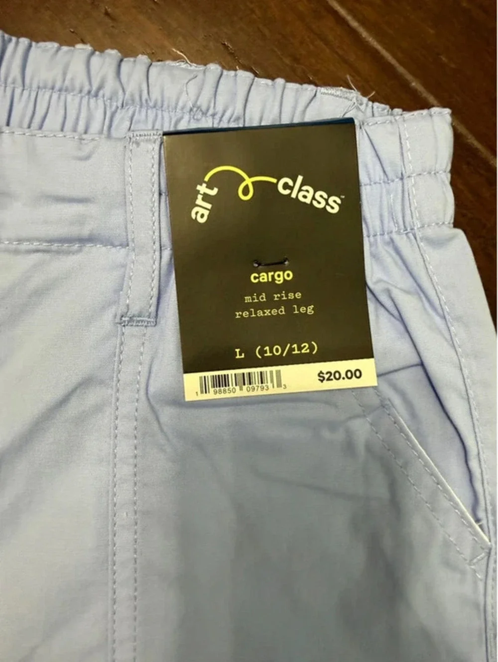 Art Class Girls' Light Blue Cargo Pants, Size L (10/12), New with Tags